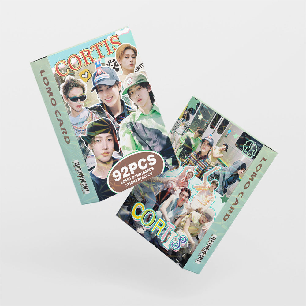 92pcs kpop CORTIS MARTIN KEONHO laser peripheral photo card, celebrity mini sticker, LOMO greeting card, fan collection gift