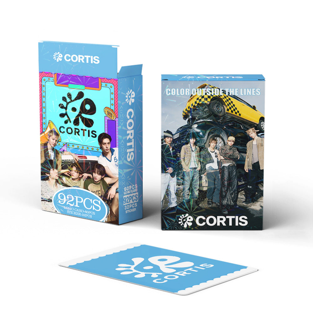92pcs kpop CORTIS MARTIN KEONHO laser peripheral photo card, celebrity mini sticker, LOMO greeting card, fan collection gift