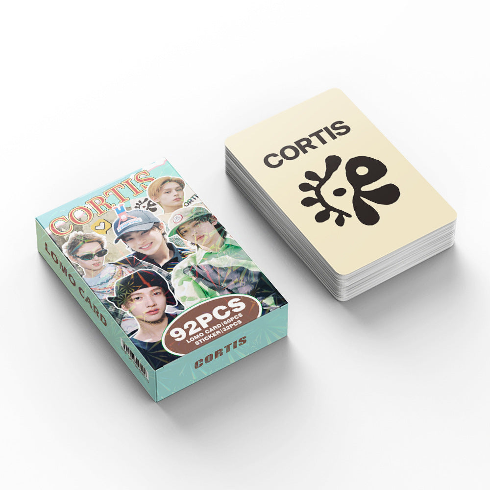 92pcs kpop CORTIS MARTIN KEONHO laser peripheral photo card, celebrity mini sticker, LOMO greeting card, fan collection gift
