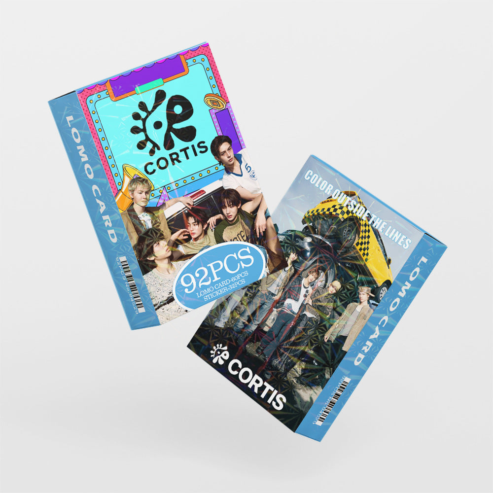 92pcs kpop CORTIS MARTIN KEONHO laser peripheral photo card, celebrity mini sticker, LOMO greeting card, fan collection gift