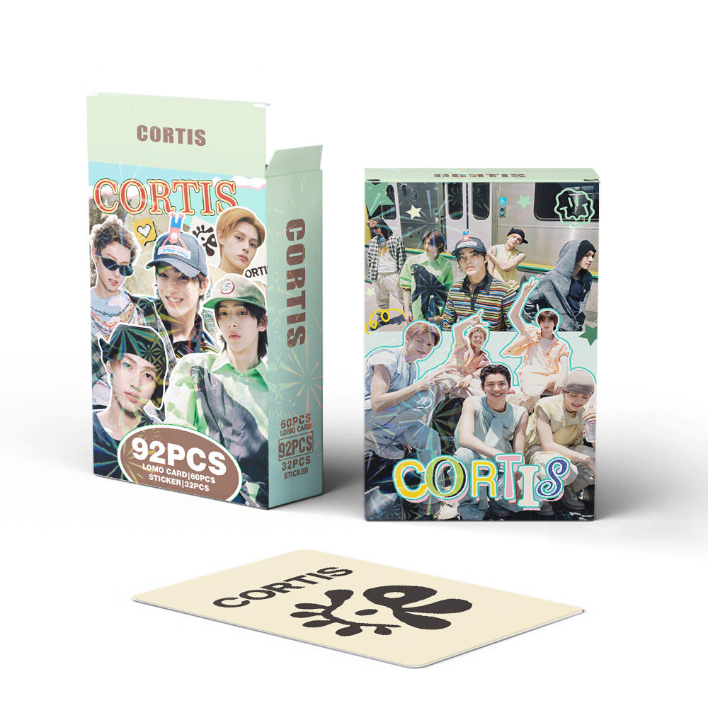 92pcs kpop CORTIS MARTIN KEONHO laser peripheral photo card, celebrity mini sticker, LOMO greeting card, fan collection gift