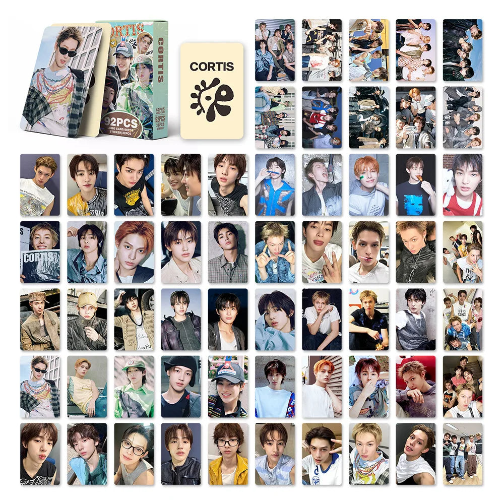 92pcs kpop CORTIS MARTIN KEONHO laser peripheral photo card, celebrity mini sticker, LOMO greeting card, fan collection gift