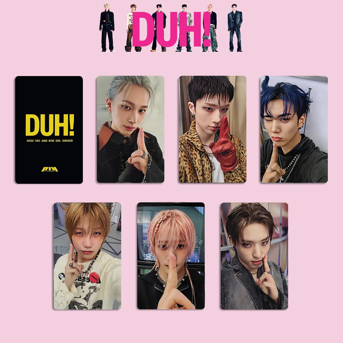 Kpop P1Harmony Album DUH Photocards Double Sides Printing K4 WVS Ver Card HELLOLIVE Special Card THEO KEEHO Fans Collection Gift