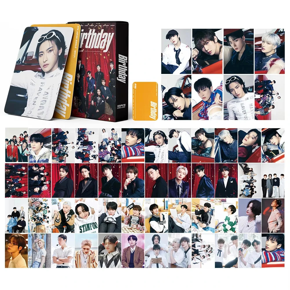 55Pcs/Set ATEEZ Idol Boy New Album GOLDEN HOUR:Part.3 Lomo Cards Seonghwa Jongho HD Printd Photocards Hongjoong Yunho Fans Gift