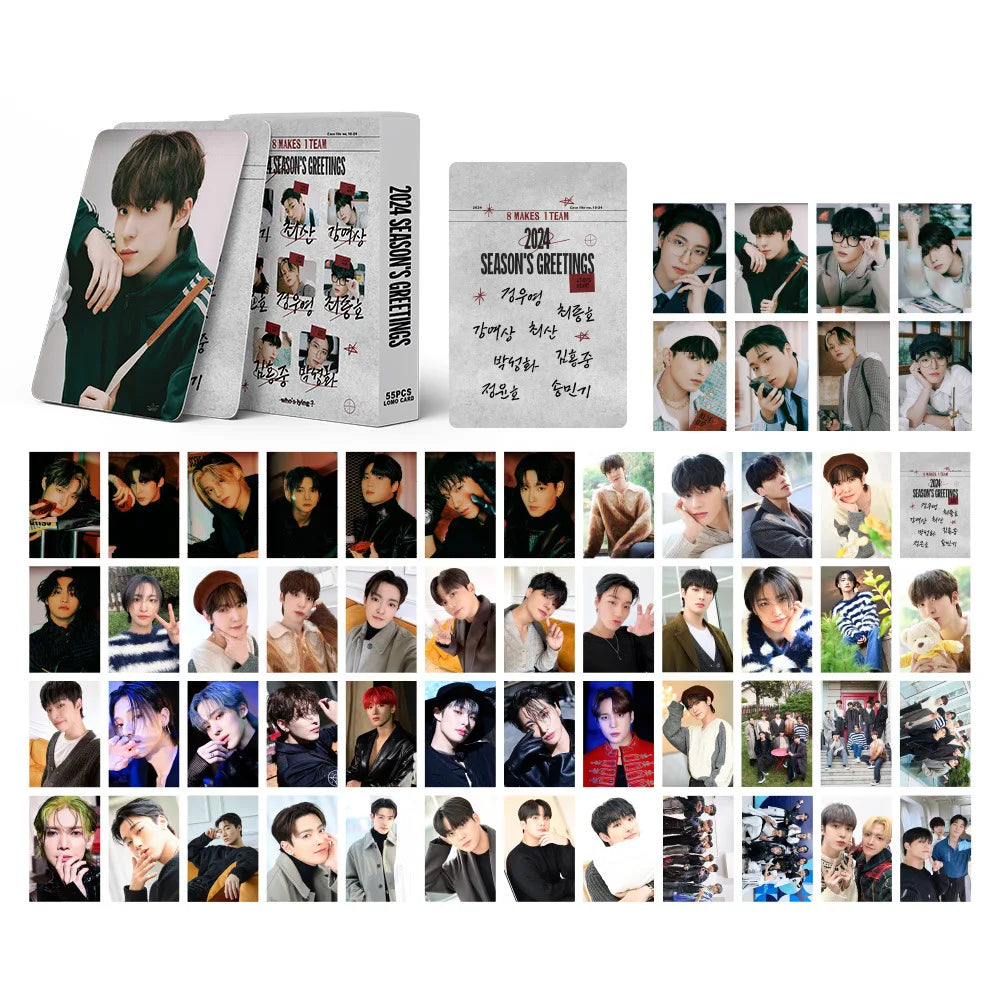 55pcs/set ATEEZ 13th mini album Gold Hour Part.4 lomo Star Photocards Photo Lomo Cards Fans Collection Printed Cards