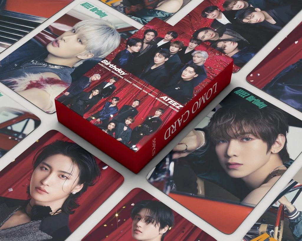 55Pcs/Set ATEEZ Idol Boy New Album GOLDEN HOUR:Part.3 Lomo Cards Seonghwa Jongho HD Printd Photocards Hongjoong Yunho Fans Gift