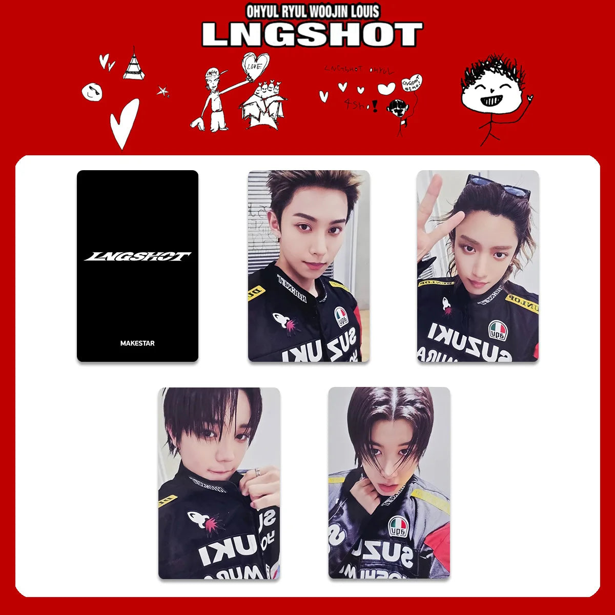 4pcs/set Idols LNGSHOT Photocards SHOT CALLERS Album Selfie Cards RYUL Woojin Louis OHYUAL Fans Collection Gifts