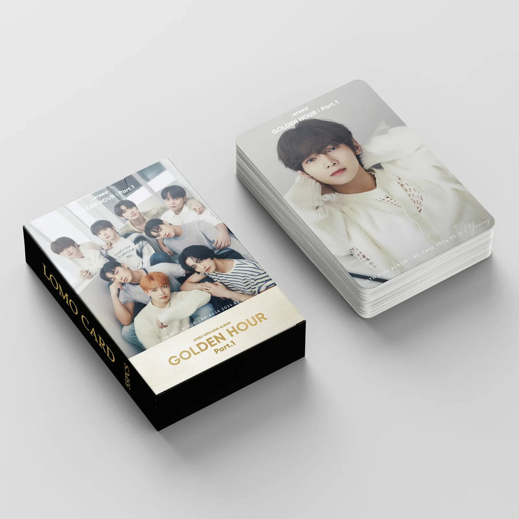 55Pcs/Set ATEEZ Idol Boy New Album GOLDEN HOUR:Part.3 Lomo Cards Seonghwa Jongho HD Printd Photocards Hongjoong Yunho Fans Gift