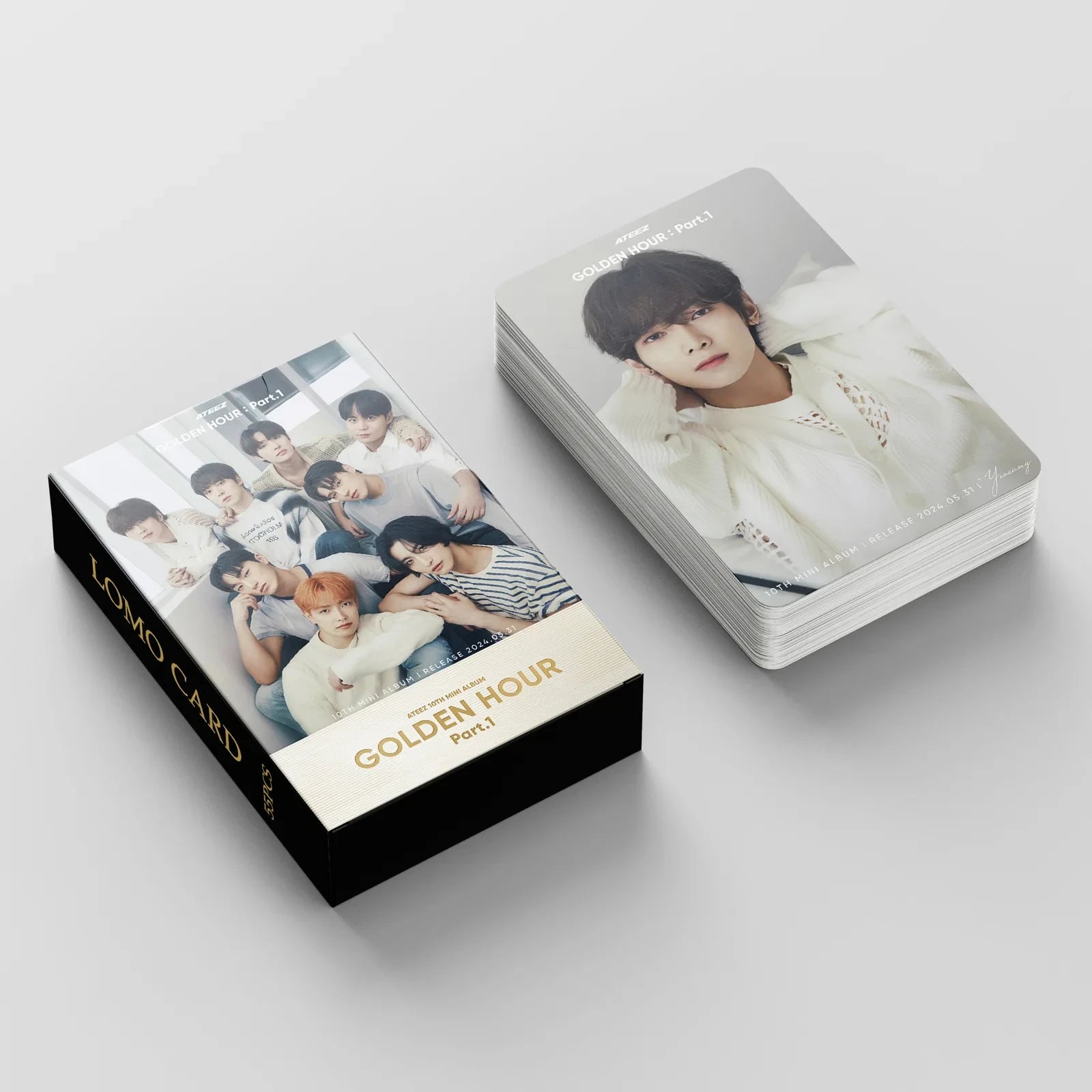 55Pcs/Set ATEEZ Idol Boy New Album GOLDEN HOUR:Part.3 Lomo Cards Seonghwa Jongho HD Printd Photocards Hongjoong Yunho Fans Gift