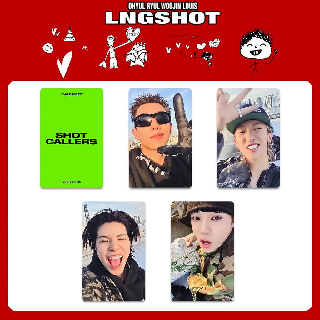 4pcs/set Idols LNGSHOT Photocards SHOT CALLERS Album Selfie Cards RYUL Woojin Louis OHYUAL Fans Collection Gifts