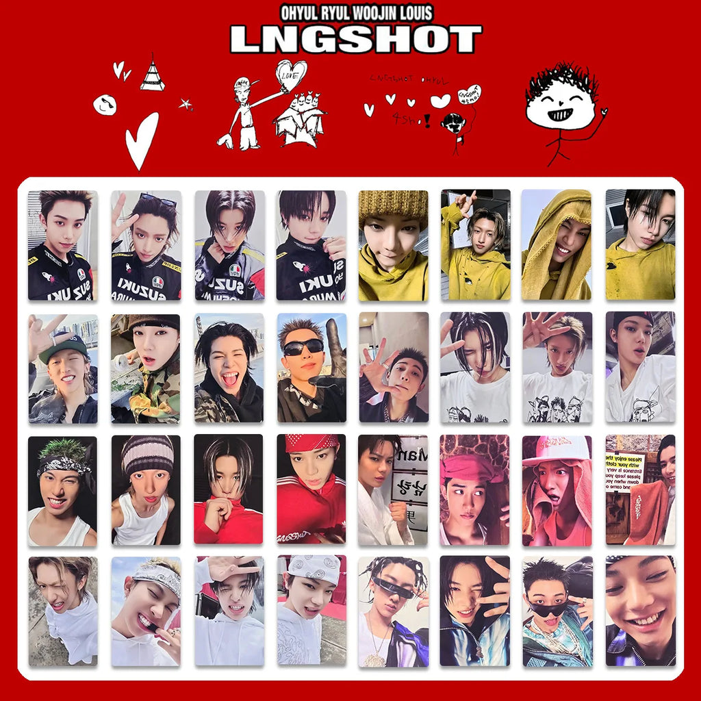 4pcs/set Idols LNGSHOT Photocards SHOT CALLERS Album Selfie Cards RYUL Woojin Louis OHYUAL Fans Collection Gifts