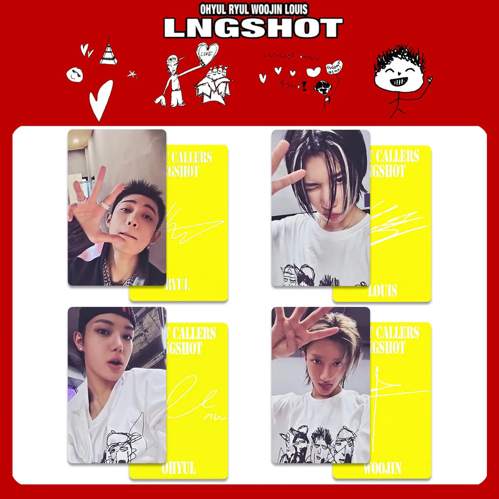 4pcs/set Idols LNGSHOT Photocards SHOT CALLERS Album Selfie Cards RYUL Woojin Louis OHYUAL Fans Collection Gifts