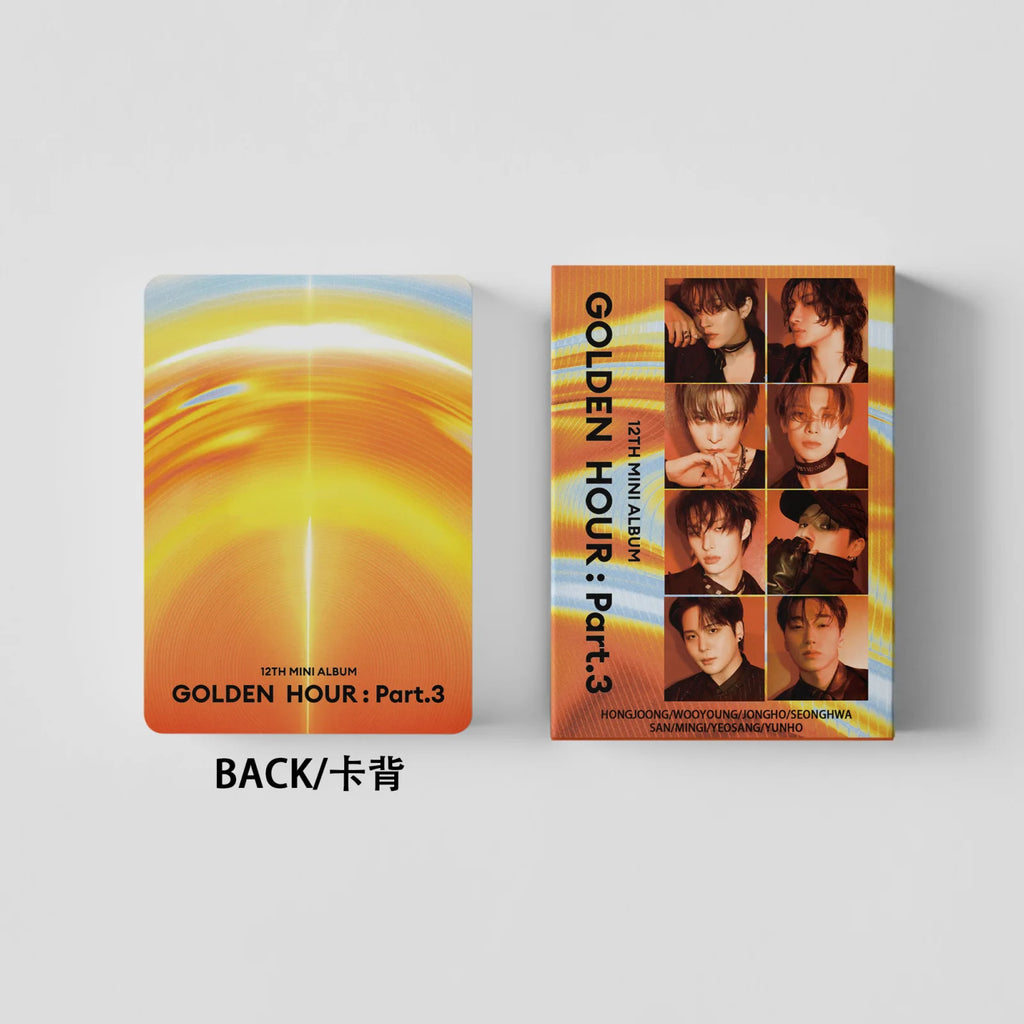 55Pcs/Set ATEEZ Idol Boy New Album GOLDEN HOUR:Part.3 Lomo Cards Seonghwa Jongho HD Printd Photocards Hongjoong Yunho Fans Gift