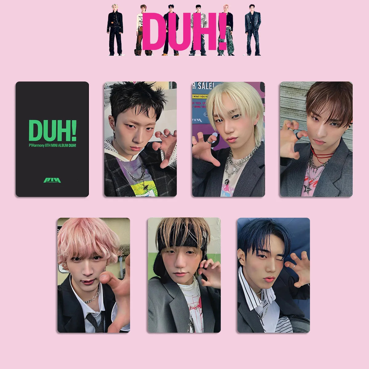 Kpop P1Harmony Album DUH Photocards Double Sides Printing K4 WVS Ver Card HELLOLIVE Special Card THEO KEEHO Fans Collection Gift