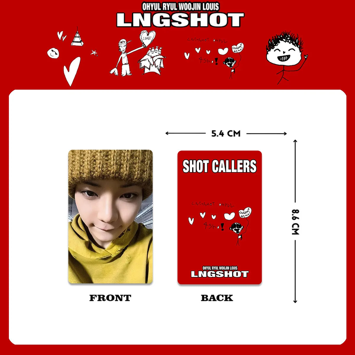 4pcs/set Idols LNGSHOT Photocards SHOT CALLERS Album Selfie Cards RYUL Woojin Louis OHYUAL Fans Collection Gifts