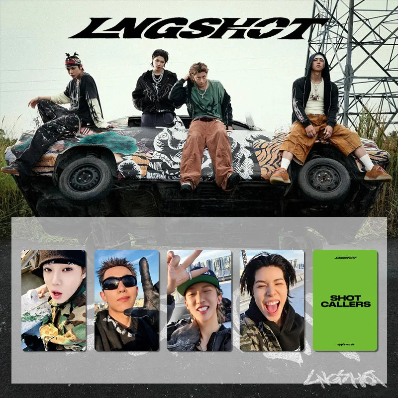 NEW KPOP debut album SHOT CALLERS mini-album LNGSHOT Louis Ohyul Ryul Woojin special edition card, motorcycle card, merchandise