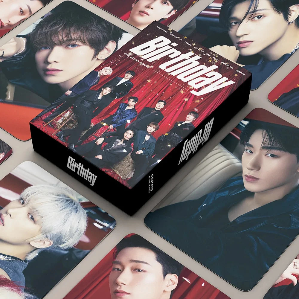 55Pcs/Set ATEEZ Idol Boy New Album GOLDEN HOUR:Part.3 Lomo Cards Seonghwa Jongho HD Printd Photocards Hongjoong Yunho Fans Gift