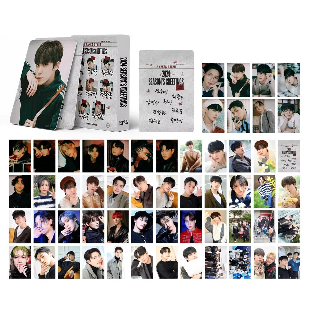 55Pcs/Set ATEEZ Idol Boy New Album GOLDEN HOUR:Part.3 Lomo Cards Seonghwa Jongho HD Printd Photocards Hongjoong Yunho Fans Gift