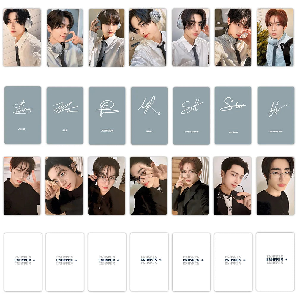 7Pcs/Set Male Idol Group ENHYPEN Featuring: SUNGHOON SUNOO NI-KI JUNGWON HEESEUNG JAY JAKE HD Photocards
