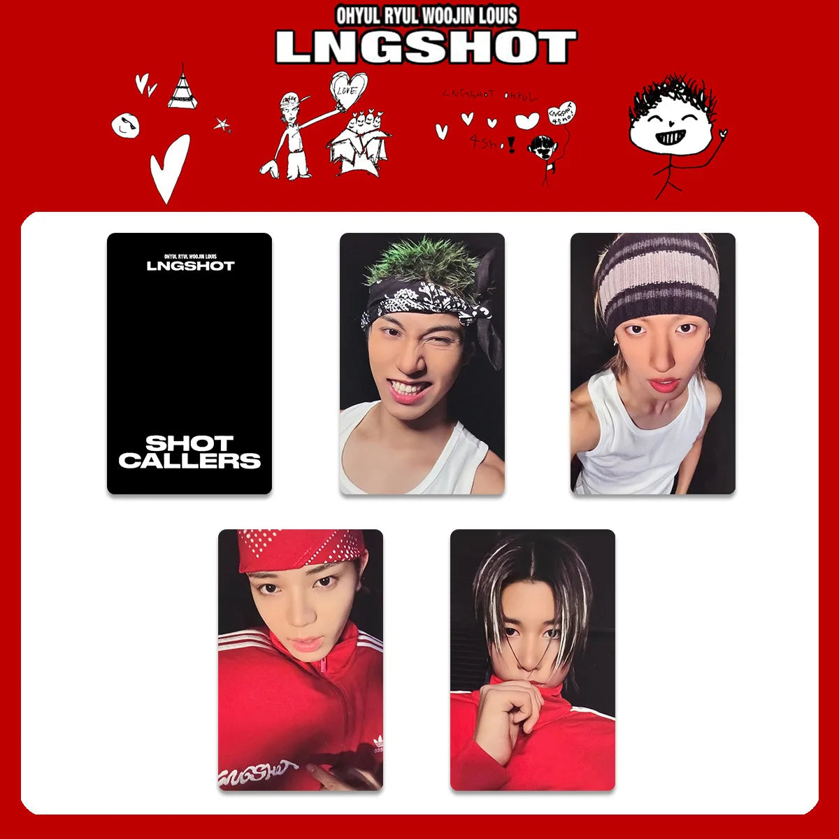 4pcs/set Idols LNGSHOT Photocards SHOT CALLERS Album Selfie Cards RYUL Woojin Louis OHYUAL Fans Collection Gifts