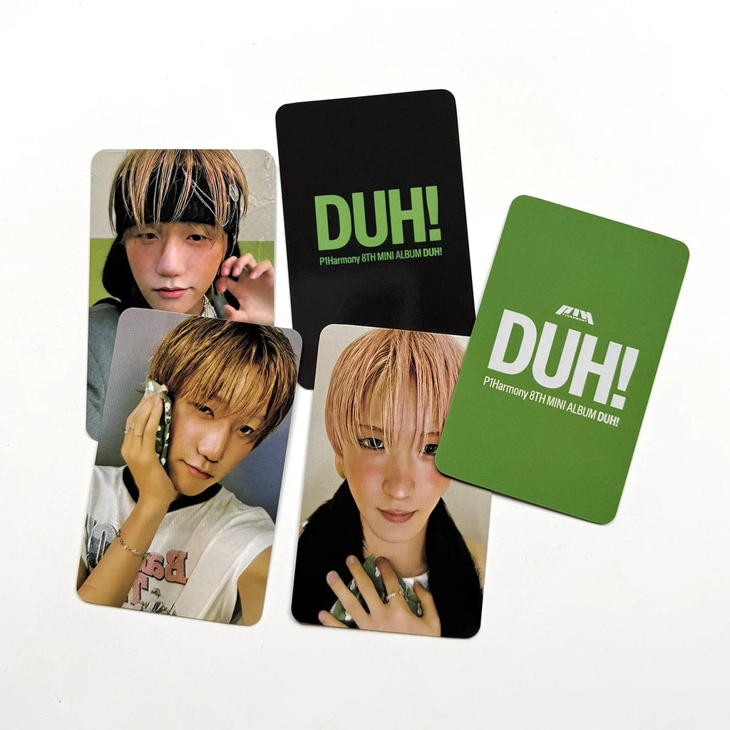 Kpop P1Harmony Album DUH Photocards Double Sides Printing K4 WVS Ver Card HELLOLIVE Special Card THEO KEEHO Fans Collection Gift