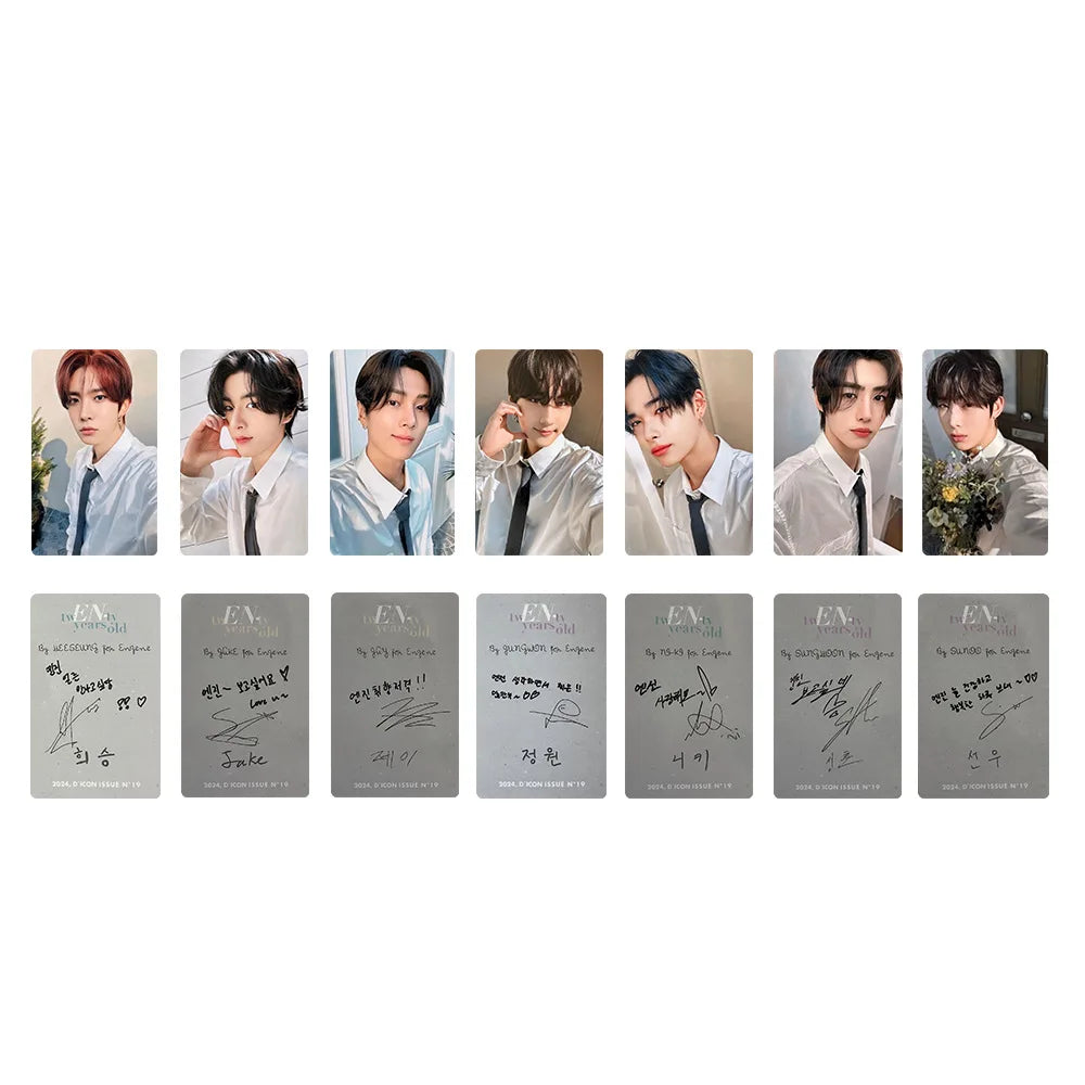 7Pcs/Set Male Idol Group ENHYPEN Featuring: SUNGHOON SUNOO NI-KI JUNGWON HEESEUNG JAY JAKE HD Photocards