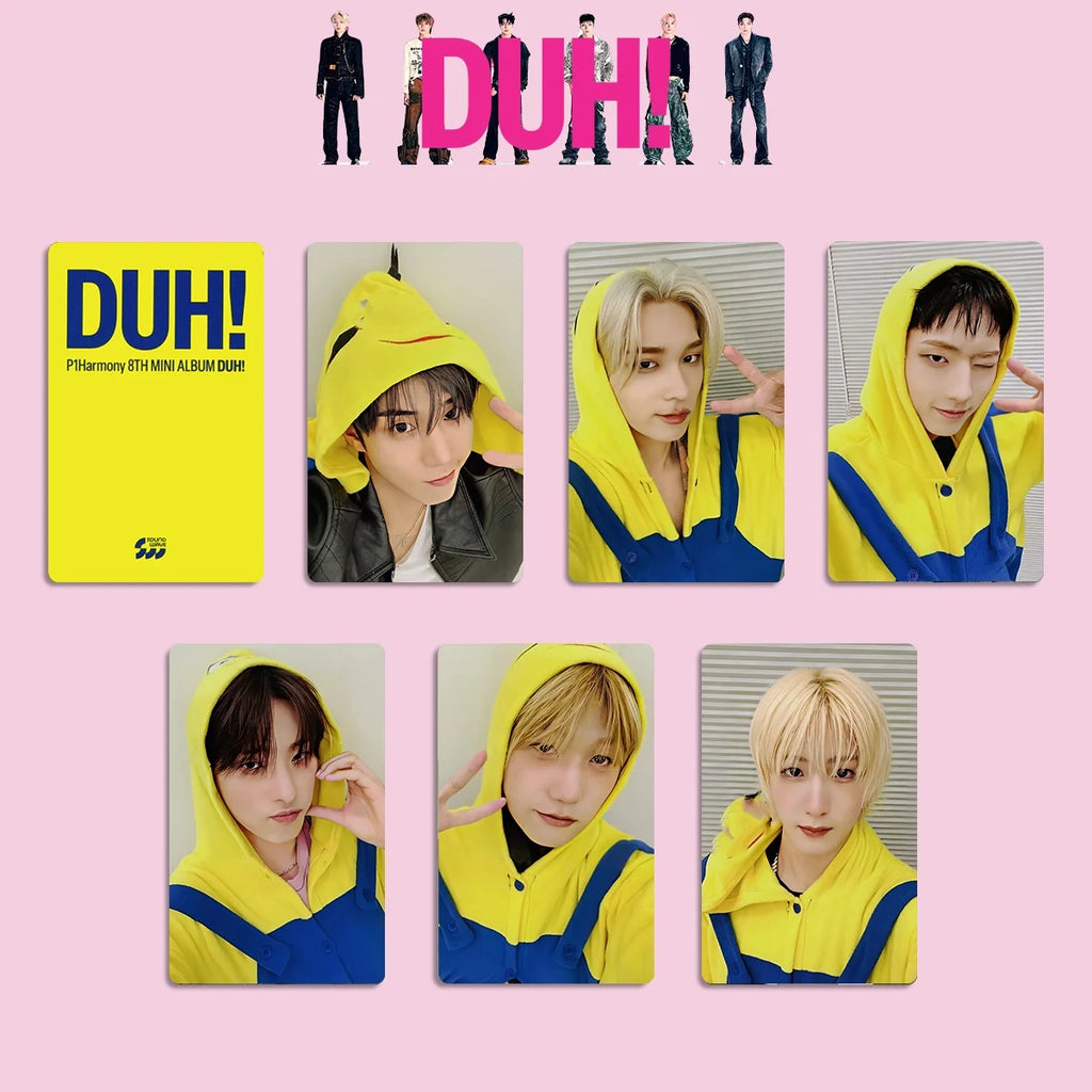 Kpop P1Harmony Album DUH Photocards Double Sides Printing K4 WVS Ver Card HELLOLIVE Special Card THEO KEEHO Fans Collection Gift