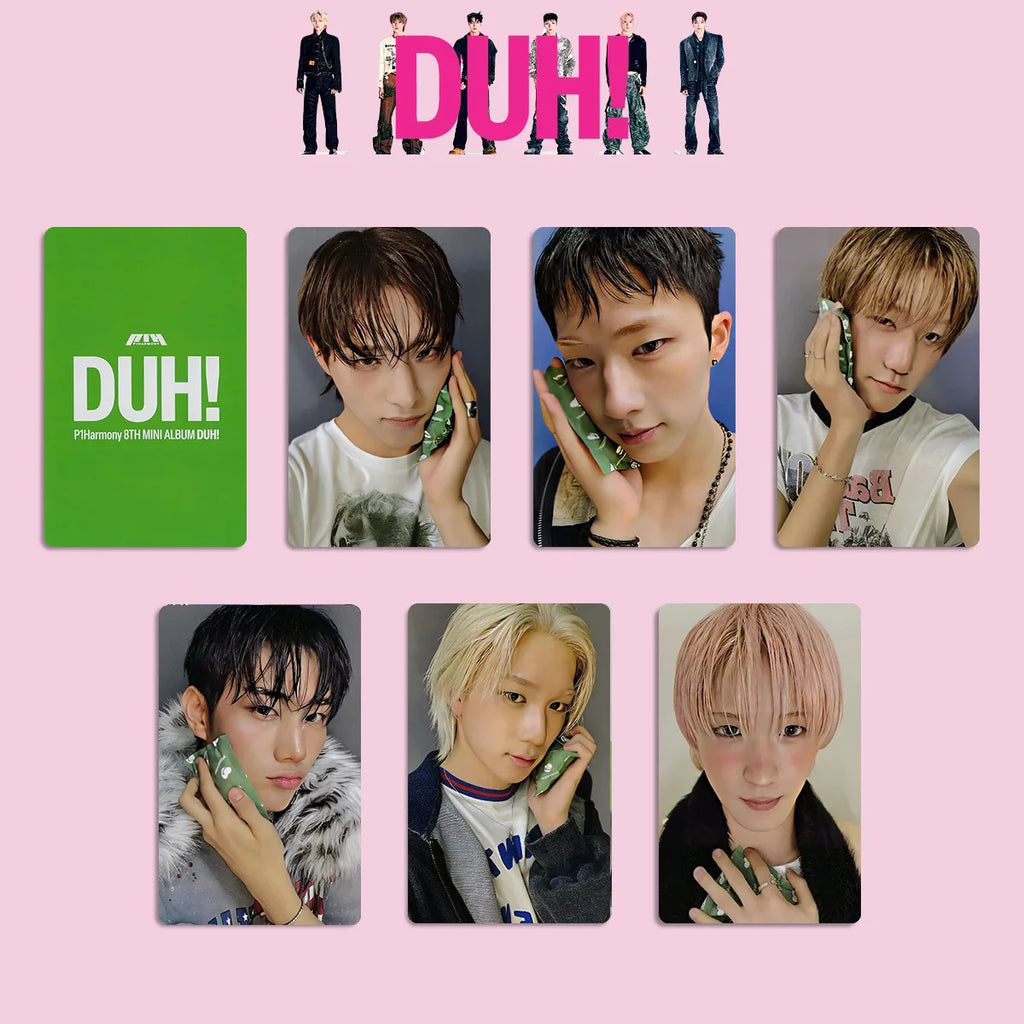 Kpop P1Harmony Album DUH Photocards Double Sides Printing K4 WVS Ver Card HELLOLIVE Special Card THEO KEEHO Fans Collection Gift