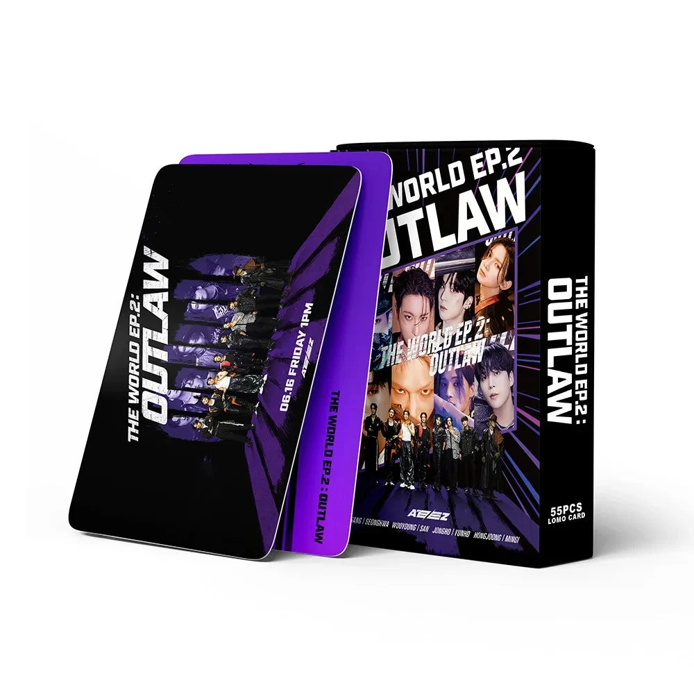 55Pcs/Set ATEEZ Idol Boy New Album GOLDEN HOUR:Part.3 Lomo Cards Seonghwa Jongho HD Printd Photocards Hongjoong Yunho Fans Gift