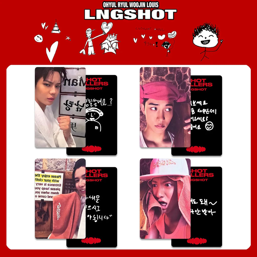 4pcs/set Idols LNGSHOT Photocards SHOT CALLERS Album Selfie Cards RYUL Woojin Louis OHYUAL Fans Collection Gifts