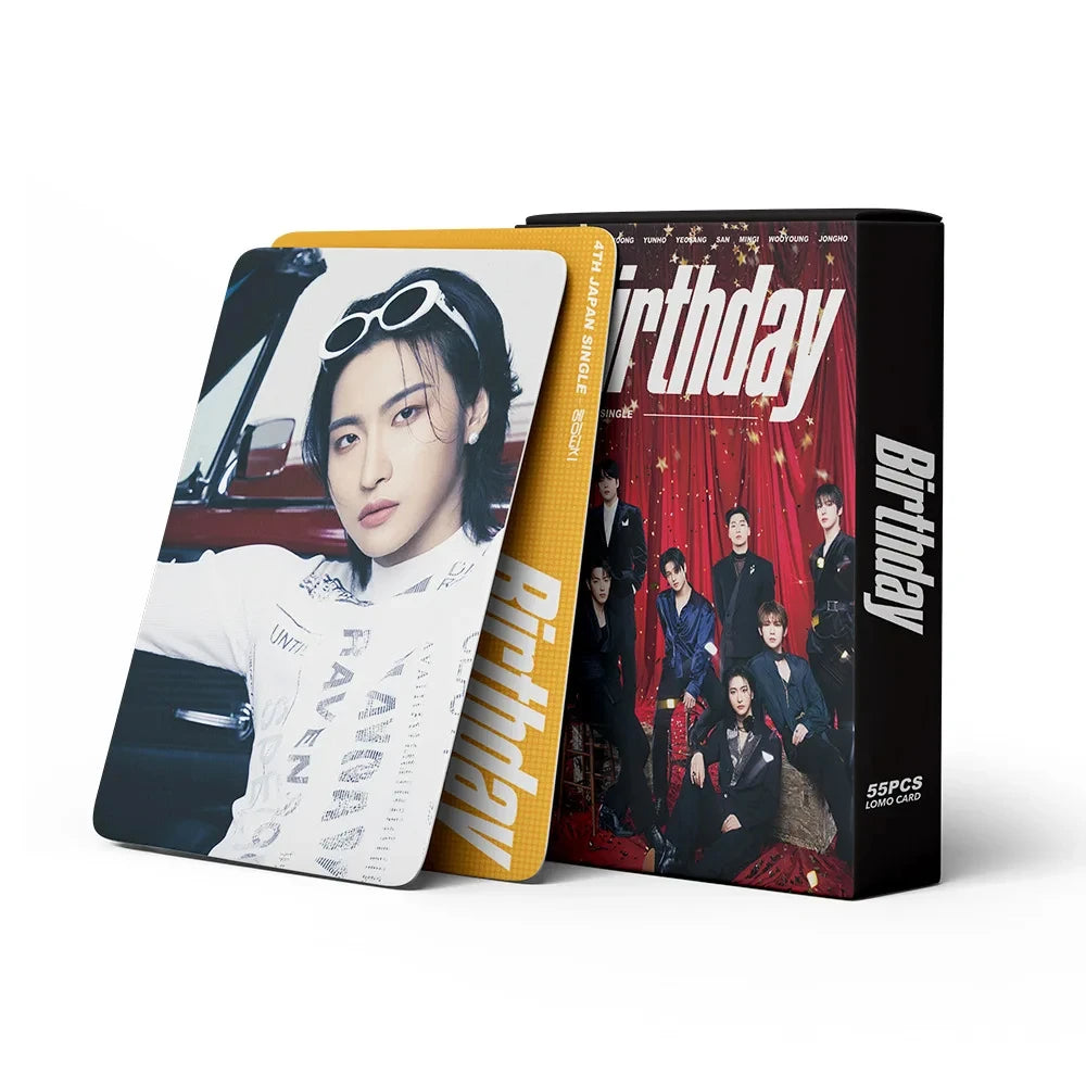 55Pcs/Set ATEEZ Idol Boy New Album GOLDEN HOUR:Part.3 Lomo Cards Seonghwa Jongho HD Printd Photocards Hongjoong Yunho Fans Gift