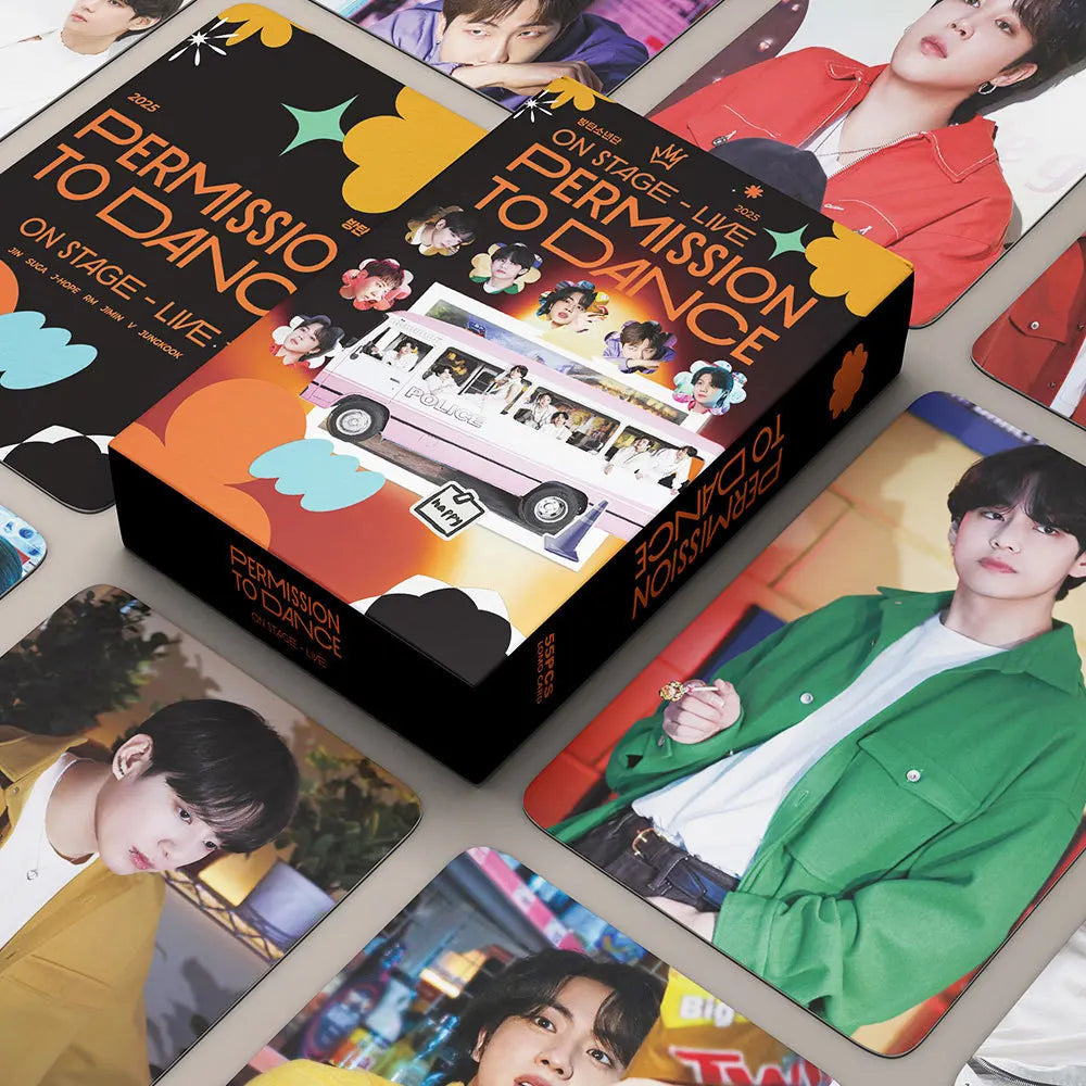 55pcs/Set Kpop Idol HD Photo Cards 2025 PERMISSION TO DANCE ON STAGE lomo cards for student fan gifts