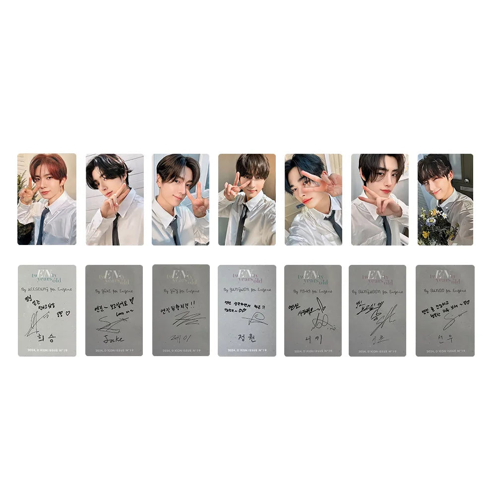 7Pcs/Set Male Idol Group ENHYPEN Featuring: SUNGHOON SUNOO NI-KI JUNGWON HEESEUNG JAY JAKE HD Photocards