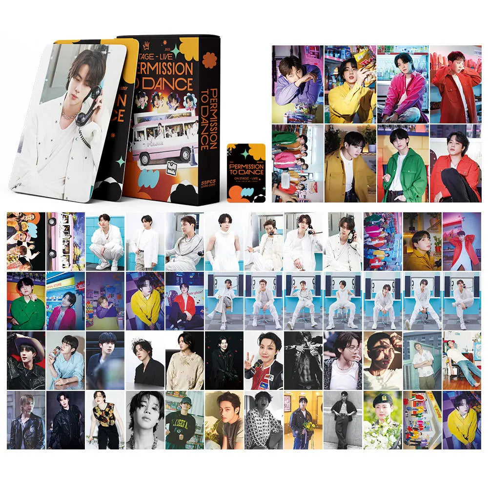 55pcs/Set Kpop Idol HD Photo Cards 2025 PERMISSION TO DANCE ON STAGE lomo cards for student fan gifts