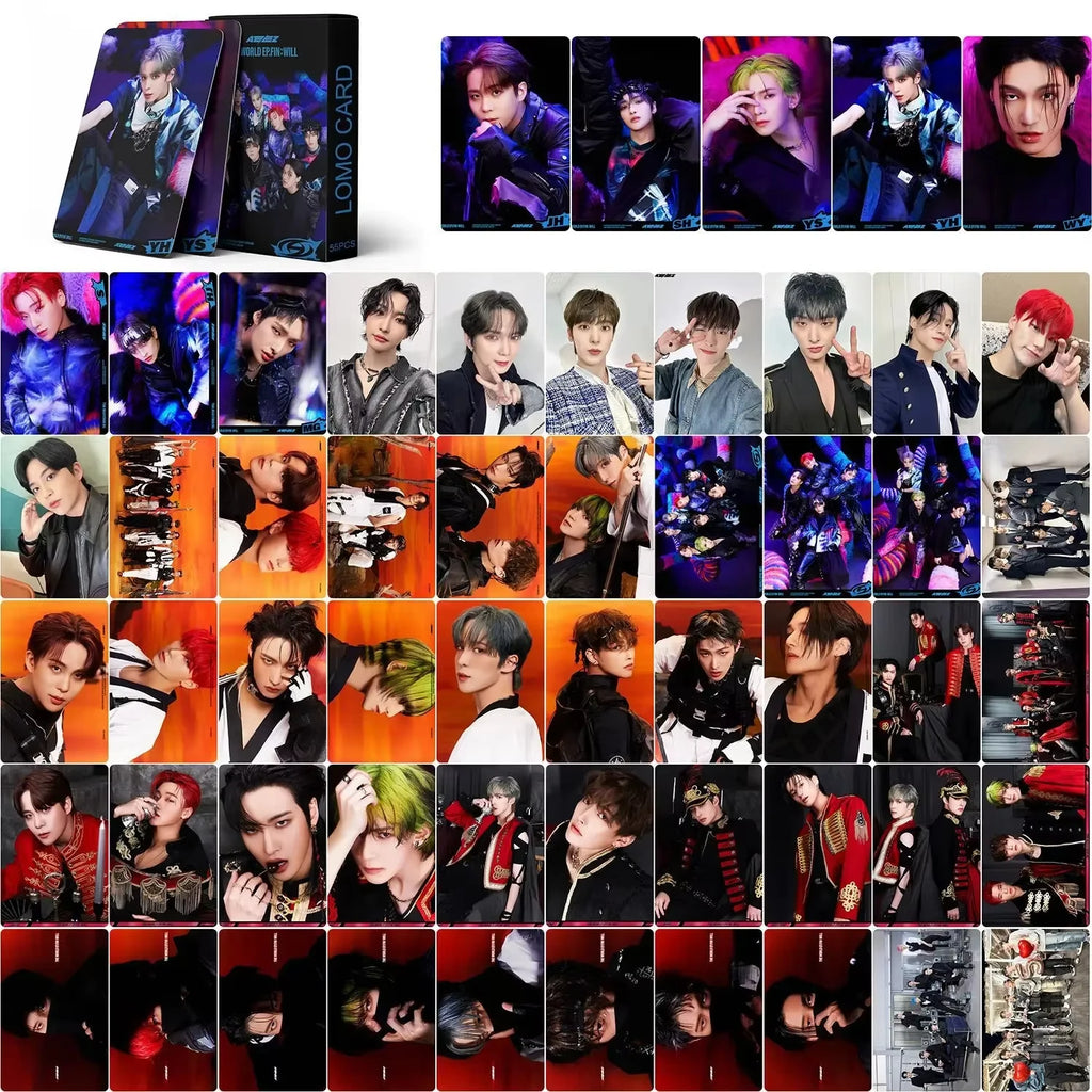 55Pcs/Set ATEEZ Idol Boy New Album GOLDEN HOUR:Part.3 Lomo Cards Seonghwa Jongho HD Printd Photocards Hongjoong Yunho Fans Gift