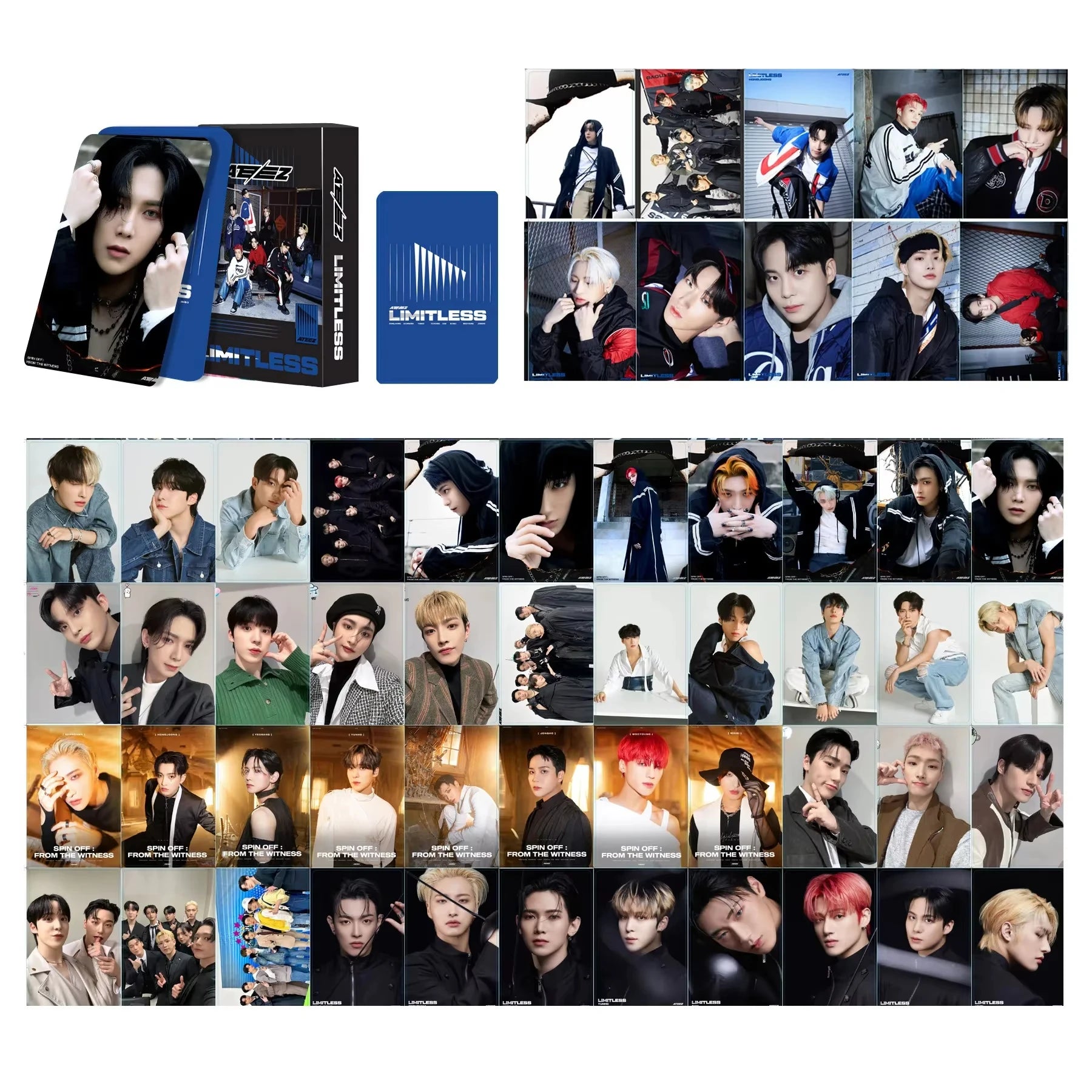 55Pcs/Set ATEEZ Idol Boy New Album GOLDEN HOUR:Part.3 Lomo Cards Seonghwa Jongho HD Printd Photocards Hongjoong Yunho Fans Gift