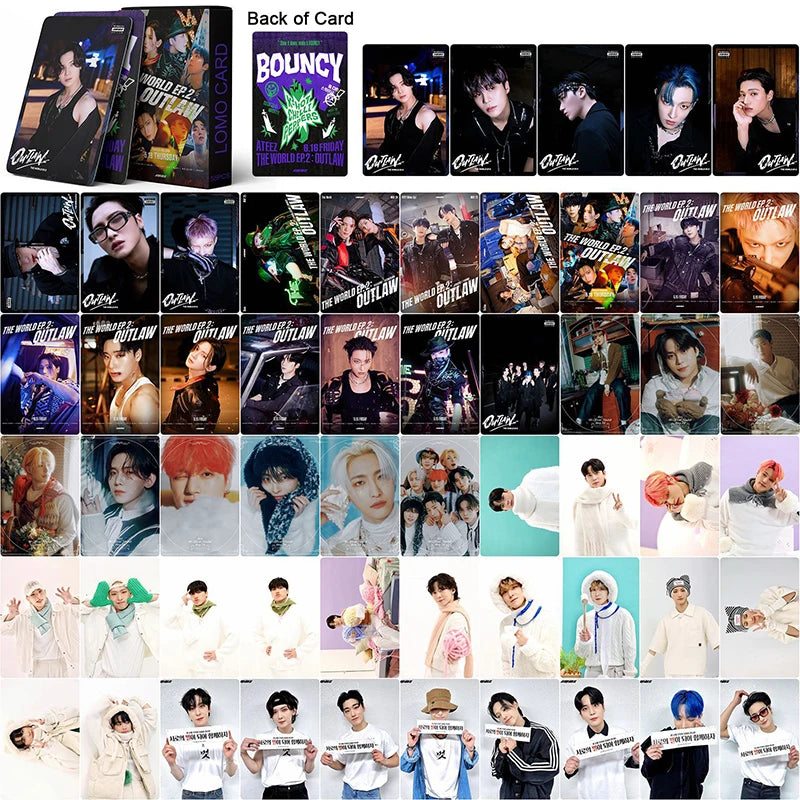 54pcs/set Kpop ATEEZ Lomo Cards The New Album ZERO FEVER Part 3 Photocards K-pop ATEEZ HD High Quality Photo Cards fan gift