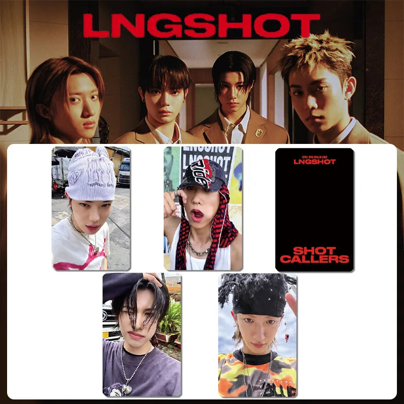 KPOP LNGSHOT NEW debut album SHOT CALLERS POP Store Postcard Louis Ohyul Ryul Woojin fans gift special edition card,merchandise