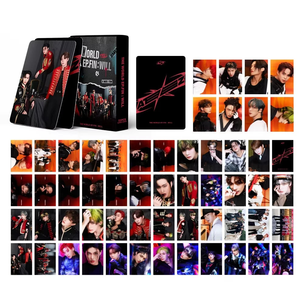 55Pcs/Set ATEEZ Idol Boy New Album GOLDEN HOUR:Part.3 Lomo Cards Seonghwa Jongho HD Printd Photocards Hongjoong Yunho Fans Gift
