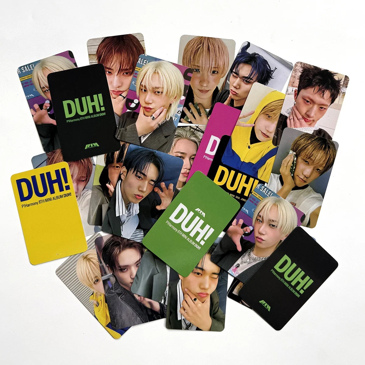 Kpop P1Harmony Album DUH Photocards Double Sides Printing K4 WVS Ver Card HELLOLIVE Special Card THEO KEEHO Fans Collection Gift