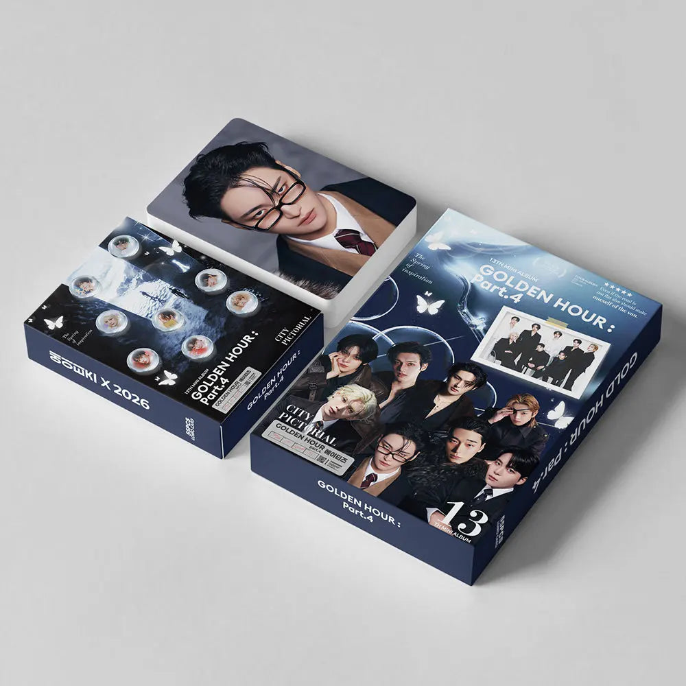 55pcs/set ATEEZ 13th mini album Gold Hour Part.4 lomo Star Photocards Photo Lomo Cards Fans Collection Printed Cards