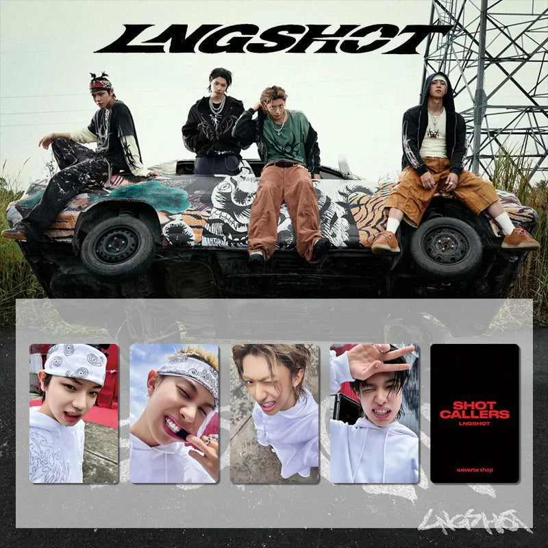 NEW KPOP debut album SHOT CALLERS mini-album LNGSHOT Louis Ohyul Ryul Woojin special edition card, motorcycle card, merchandise